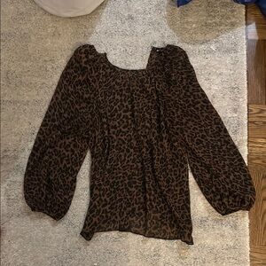 Zara Brown and Black Blouse